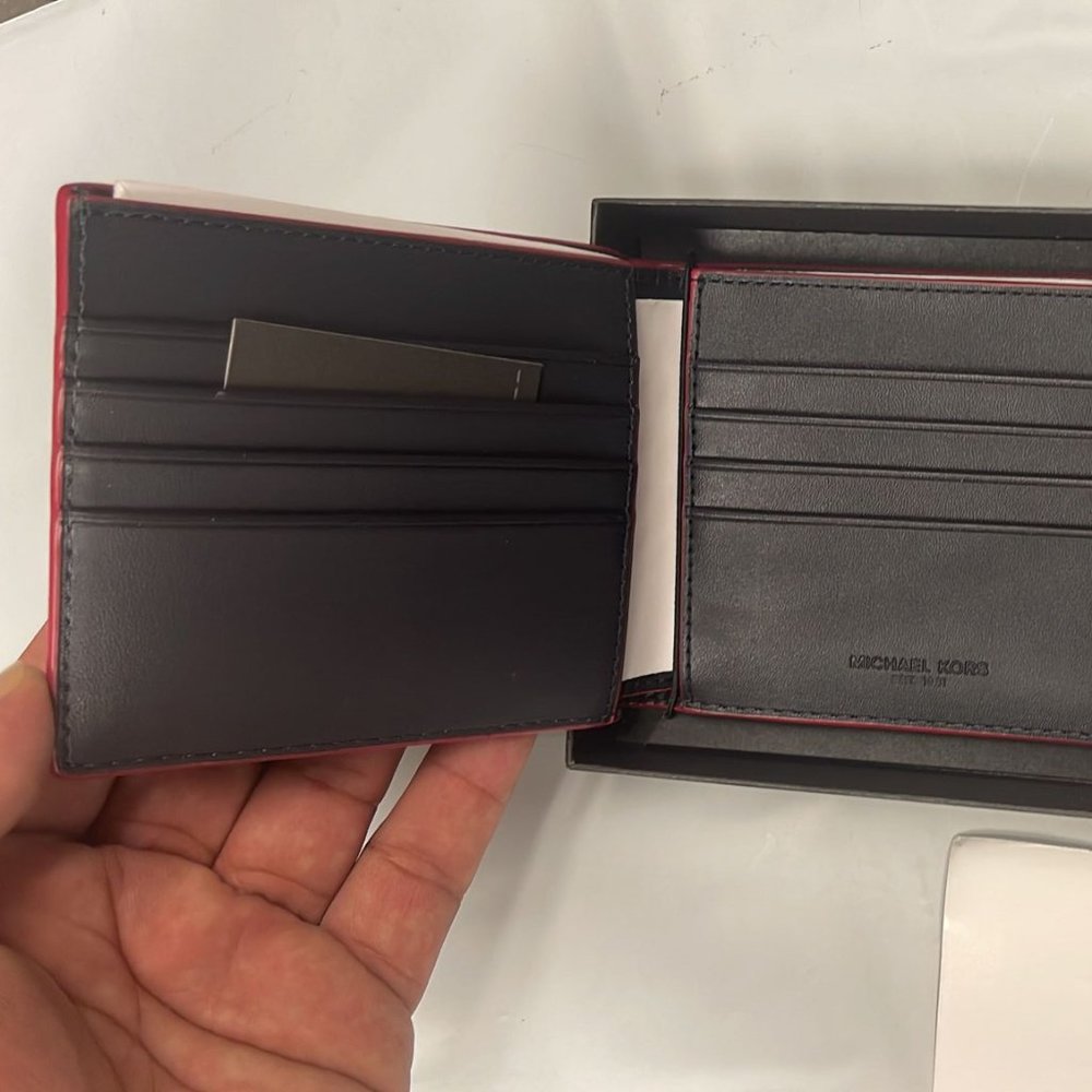 MICHAEL KORS MEN'S TALL CARD HOLDER WALLET SLIM BILLFORD LEATHER 36H9LGFF7L - Picture 3 of 8